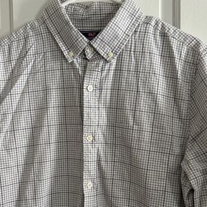 Vineyard Vines Gray and Brown Plaid Men's Shirt